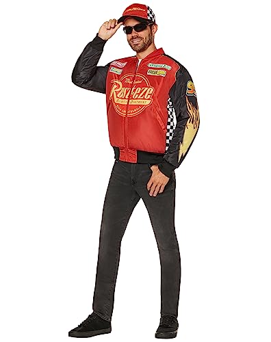 Spirit Halloween Cars - Disfraz de Lightning McQueen para adultos, talla XL, con licencia oficial | Disney | Pixar