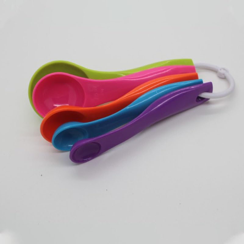 RUIAN Plastic Mixed Colors Measuring Spoons for 1ml, 2.5ml, 5ml, 7.5ml, 15ml (Pack of 5)