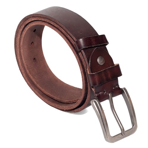 Men's Full-Grain Leather Belt with Gunmetal Buckle | 1.5" Adjustable Dress & Casual Belt for Jeans, Suits & Chinos4