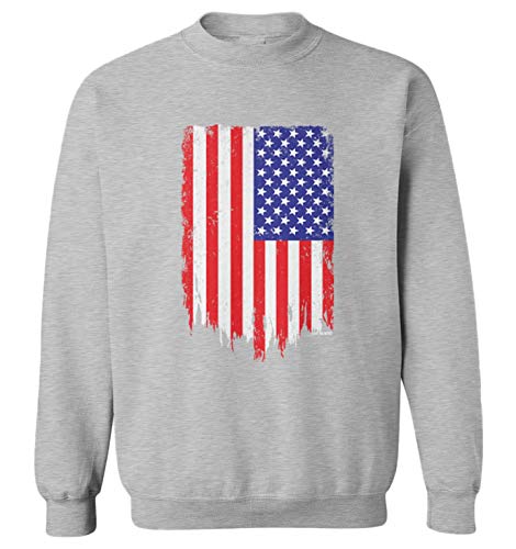 Haase Unlimited Distressed American Flag - Torn USA Toddler Fleece Crewneck Sweater