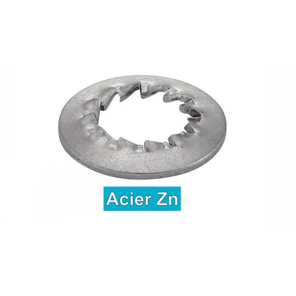 500 Arandelas para abanico de dentaduras interiores Jz 3 mm - DIN 6798 J - NFE27-625 - UNI 8842 - Acero Zn - D-Work