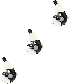 TOYANDONA 3Pcs Crianças Microscópio Estudante Quebra-Cabeça Microscópio Branco Simples Monocular Abs Microscópio Para Crianças Criança Complexo Laboratório LED Ferramenta Microscópio