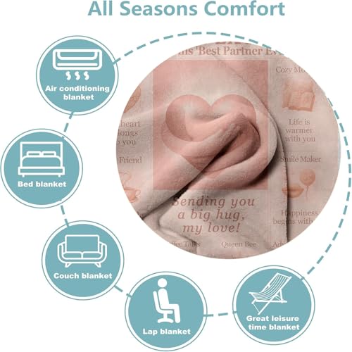 69% Off Romantic Wife Blanket - Warm Hugs Flannel Throw Gift - Image 5