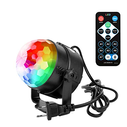 Party Lights Disco Ball?Sound Activated Party Lights with Remote Control Dj Lighting?7 Colors with Remote Control Disco Ball Lamps (1 pc)