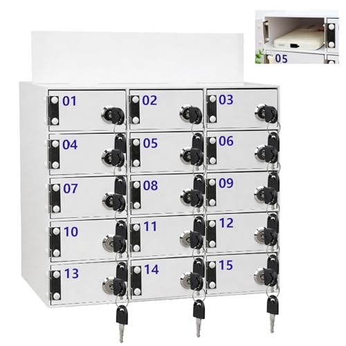 Hocomay 15 Fächer, Handy-Aufbewahrungsschrank, persönliche Aufbewahrungsbox für Klassenzimmer, Büro
