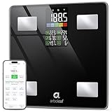 arboleaf Scales for Body Weight, Digital Weight Scale Large LED Display for Bathroom, Accurate Body Fat Scale for People Smart BMI Bluetooth Electronic Weighing Scale with arboleaf App 500lbs - Black