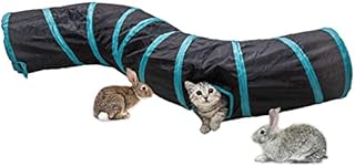 Cat Tunnel 2 Way Collapsible Pet Play Tunnel Tube Toys for Indoor Outdoor Collapsible Pet Interactive Toy Tunnel Tube For Puppy, Kitten, Rabbits, Guinea Pig (S-Tunnel)