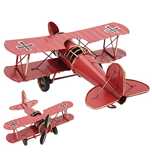 HERCHR Red Model Airplane Aircraft Model 8.4×7.5×3.5in Airplanemodel Vintage Plane Retro Vintage Airplanedecor for Collection Room Decor