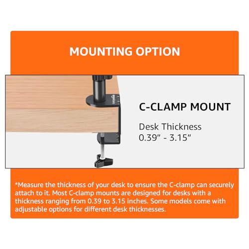 AmazonBasics Monitor Stand, Height Adjustable Arm Mount- Steel - Image 5