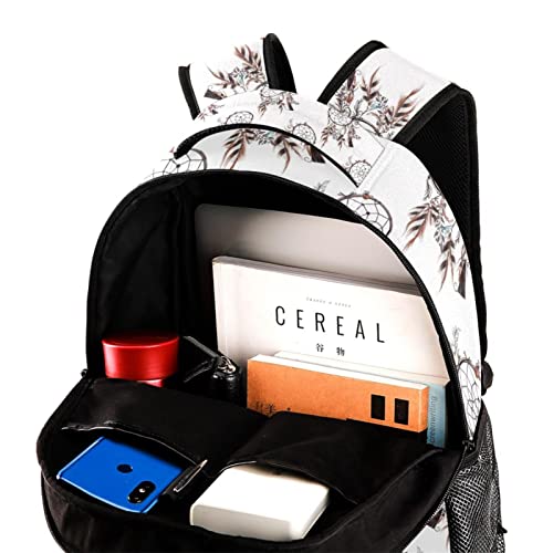 Sac à dos de voyage attrape-rêves blanc pour filles et garçons - 4