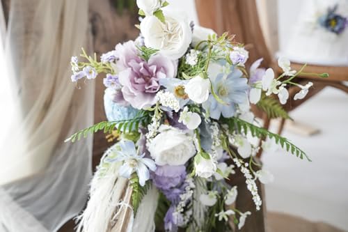 Ramo de Boda de Pasto Pampas Morado y Azul miniatura 5