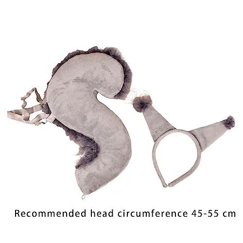 Pinza para el pelo con cola gris para disfraces de Halloween y fiestas infantiles 4