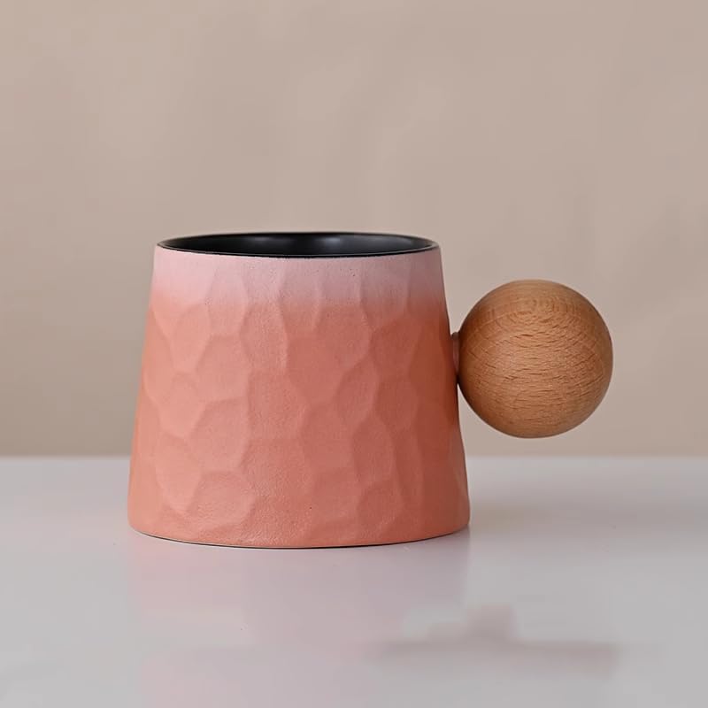 Japanese Coffee Cup Set with Saucer Retro Ceramic Mug-Pink1