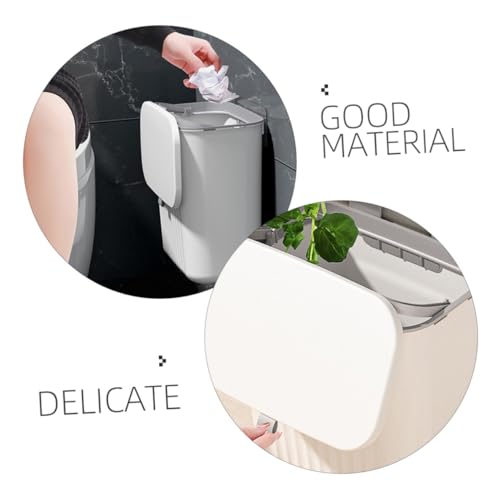 Caneca de basura colgante rectangular de plástico para cocina miniatura 6