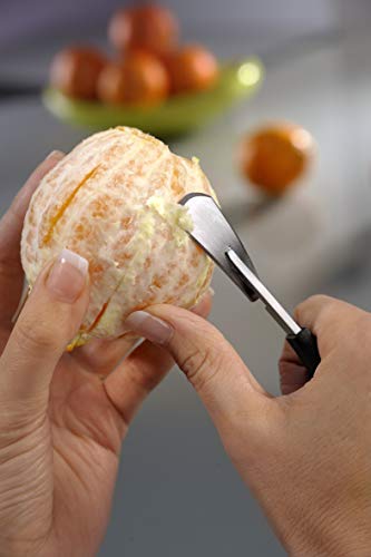 Gefu Melansina Orange Peeler, 16 X 3.5 X 2 Cm, Black/Silver #TOP4