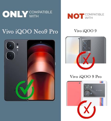 Image of Jkobi Hybrid Back Cover Case for Vivo iQOO Neo9 Pro (Shockproof with Polycarbonate Clear Panel | Professional Black)