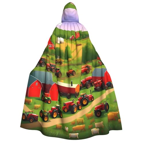 Cape à capuche originale motif tracteur de ferme pour adulte
