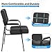 FDW Office Guest Chair Reception Chair Waiting Room Chairs with Padded Armrest PU Leather for Home Office Reception Meeting Room Chair Lobby No Wheels, Black