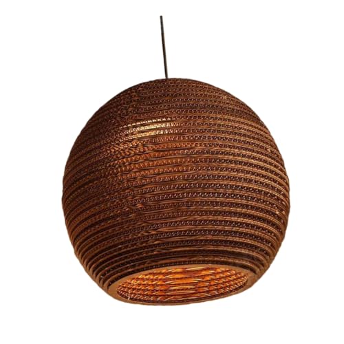 Lanterne boule papier nid d'abeille 20x18 cm suspension 220V style asiatique