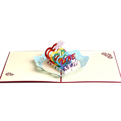 Paper Spiritz 3D Pop Up Mom Greeting Card, Mother's Day Card, Birthday Greeting Card, 3D Thank You Card For Mom Grandma All Occasion,With Envelope #TOP2
