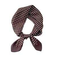 Braunes Halstuch Damen Satin – Nickituch mit weißen Punkten, Weiches quadratisches Tuch in Seidenoptik, elegantes Bandana Kopftuch Accessoire für Damen, modisches Geschenk für Alltag & Reisen 70x70cm