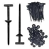 車用結束バンドバックル ナイロン製ユニバーサルケーブルタイバックル 50個 100個 快適固定ストラップツール 自動車用ケーブル固定クリップ 多機能結束バンド ピンとボタン付きの頑丈なセルフロック式 ホルダー 機械や車の日常修理に最適 家庭用/作業現場用 (50個入り)