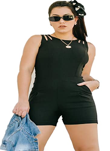 Macaquinho Feminino Bengaline Alça Curto Ciganinha Alcinha Atacado Ombro a Ombro (UN, Pink)