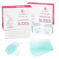 Idota 100 Stück Vorgereinigte Mikroskop Objektträger und 200 Stück Mikroskop-Abdeckgläser mit 5 Tropfer, Mikroskop Zubehör für Labor Biologie Wissenschaft Studium