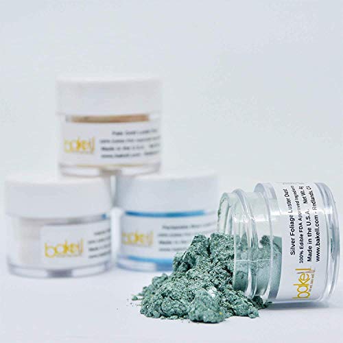 Bakell Edible Luster Dust & Paint | Silver Sage Luster Dust Edible Powder | Kosher Certified | Halal Certified Paint, Powder & Dust | 100% Edible & Food Grade| Cakes, Vegan Paint & Dust (Silver Sage) #TOP4