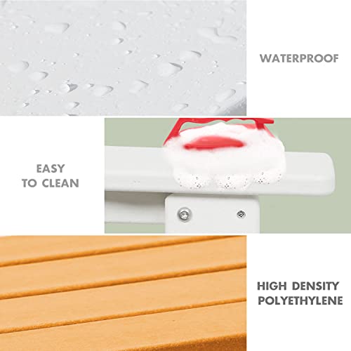 Aoodor Folding Adirondack Chair Patio Chair Outdoor Weather Resistant Painted For Fire Pit &Garden 31.5'' (L) X 28.74'' (W) X 37'' (H) - Orange And White #TOP7