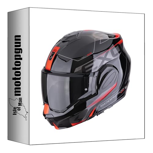 Scorpion Casque modulable Exo-Tech Evo Traveller Noir Rouge S avec double homologation