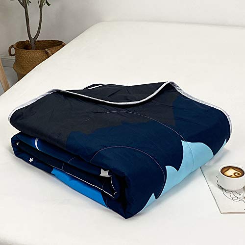 Couvre-lit réversible en microfibre douce Chickwing imprimé lune et étoiles