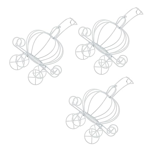 HAWILLOSCH 3piezas Cajitas De Forma De Carroza Blanca Para Bodas Fiestas y Decoraciones Elegantes Cajas De Favor Para Dulces y