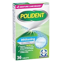Polident Whitening Denture Cleaner Tablets, Daily Cleanser for Partials/Dentures, 36 Tablets