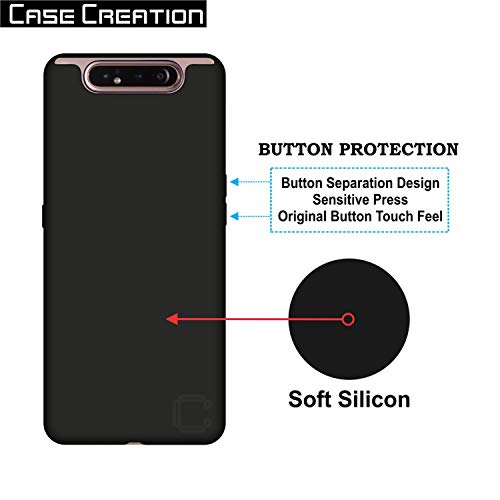 Image of Case Creation for Samsung Galaxy A80 2019 Back case, Samsung Galaxy A80 Slim Flexible Smart Look case with 360 Camera All Angle Protection (Pure Black)