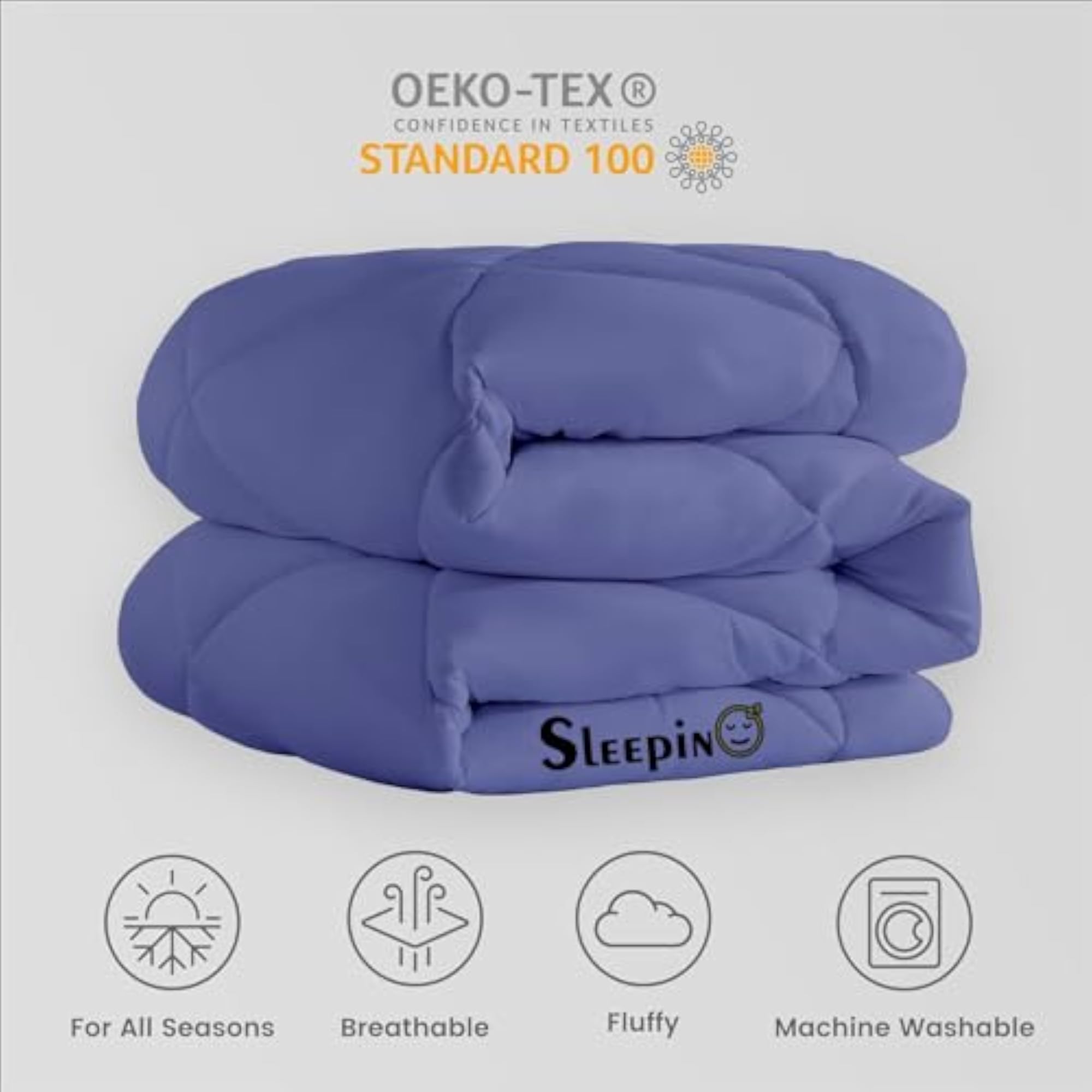 Double Bed Comforter for Mild Winter, Medium Blue