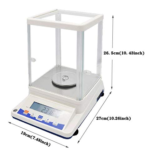 Bilancia analitica di precisione 0,001 g, Bilancia Digitale di precisione da Laboratorio, Elettronica scientifica, Display LCD con paravento (310 g/0,001 g) ()