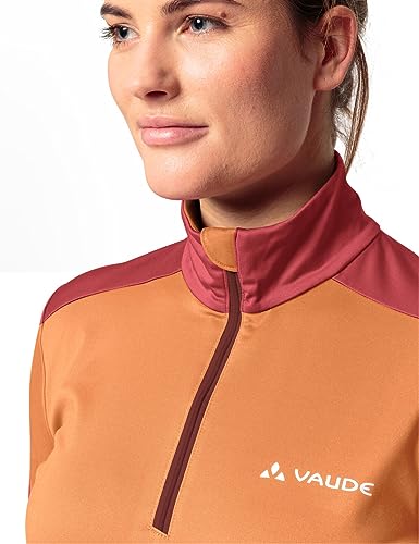 VAUDE Damen dünner Fleecepullover Livigno Halfzip II, angenehm warm, schnelltrocknend, atmungsaktiv, Sweet orange, 34 – Ansicht 3