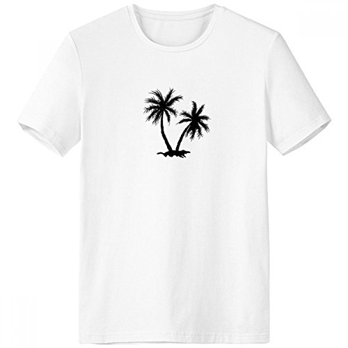 T-shirt blanc imprimé cocotier pour des vacances à la plage en tenue confortable homme M