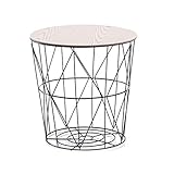Homede Beistelltisch Aufbewahrungskorb 35 x 35 cm Industrie Design schwarz Metall Korbtisch Ami