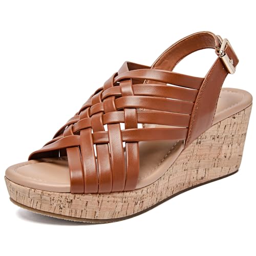 Luoika Women's Wide Width Wedge Sandals, Platform Wedge Pump Heel Ankle Strap Open Toe Women's Sandals Concise Casual Summer Shoes.