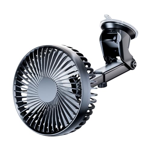Bajbumgn Ventilador portátil para coche, ventilador de succión para coche,Ventilador del parabrisas con succión fuerte y giratoria ajustable - Configuración de 3 velocidades de bajo ruido Circulador