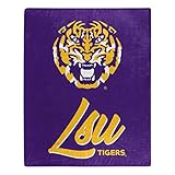 Northwest NCAA LSU Tigers Unisex-Adult Raschel Throw Blanket, 50' x 60', Signature