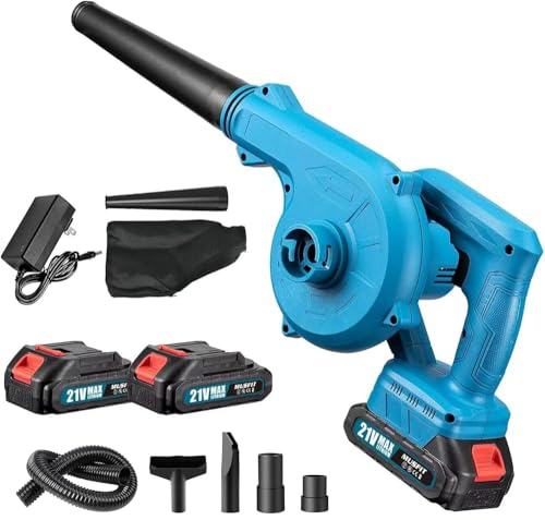 ブロワー 充電式 バッテリ一*2付き 強力 ブロワバキューム コードレス...