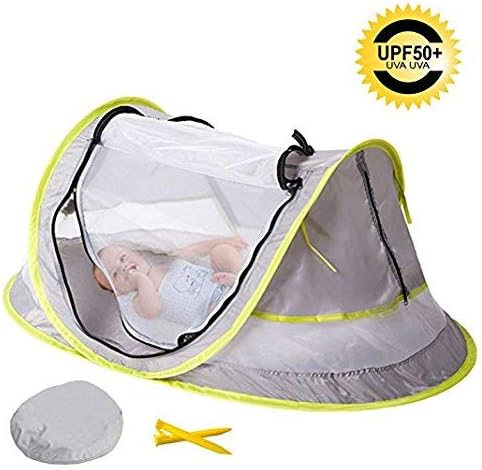 Baby Travel Bed Portable Pop up Beach Tent Sun Protection with 2 Pegs Folding Infant Crib Mosquito Net