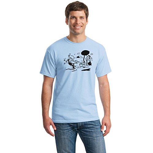Krazy Kat Shirt Light Blue Gildan Men's Cotton Preshrunk Soft Tee (Medium) #TOP4