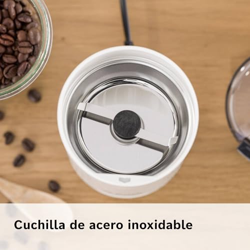 Bosch Hogar Molinillo de café eléctrico, Color Blanco, 180 W