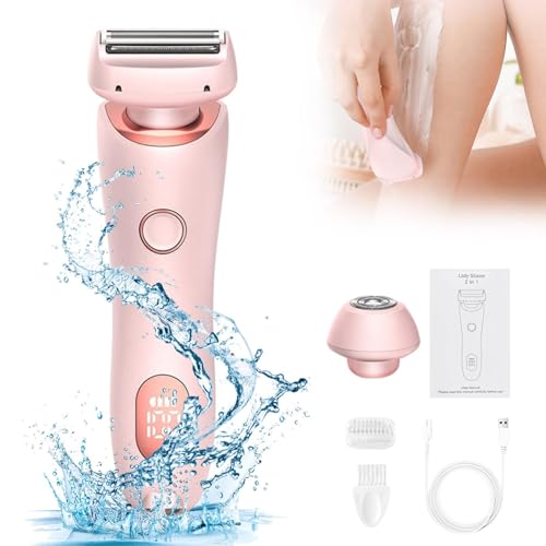 2024 Best Glide pro 3.0 Razor, Electric Razor for Women, Lady Shavers for Women, 2 in 1 Electric Shaver Razors for Women, Pubic Hair Trimmer Women, Painless Hair Removal, Removable Head