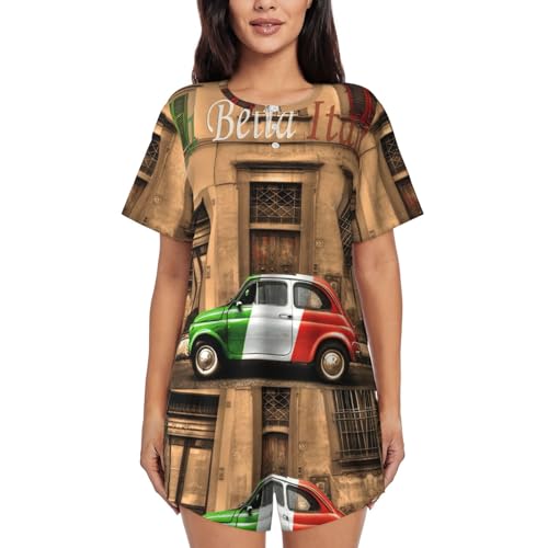 Pyjama manches courtes Italie ensemble femme été décontracté