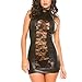 Produktbild SSScok Sexy Dessous Set Damen Frauen Sexy Dessous Rückenfrei Jumpsuits Clubwear Stripper Leder Unterwäsche